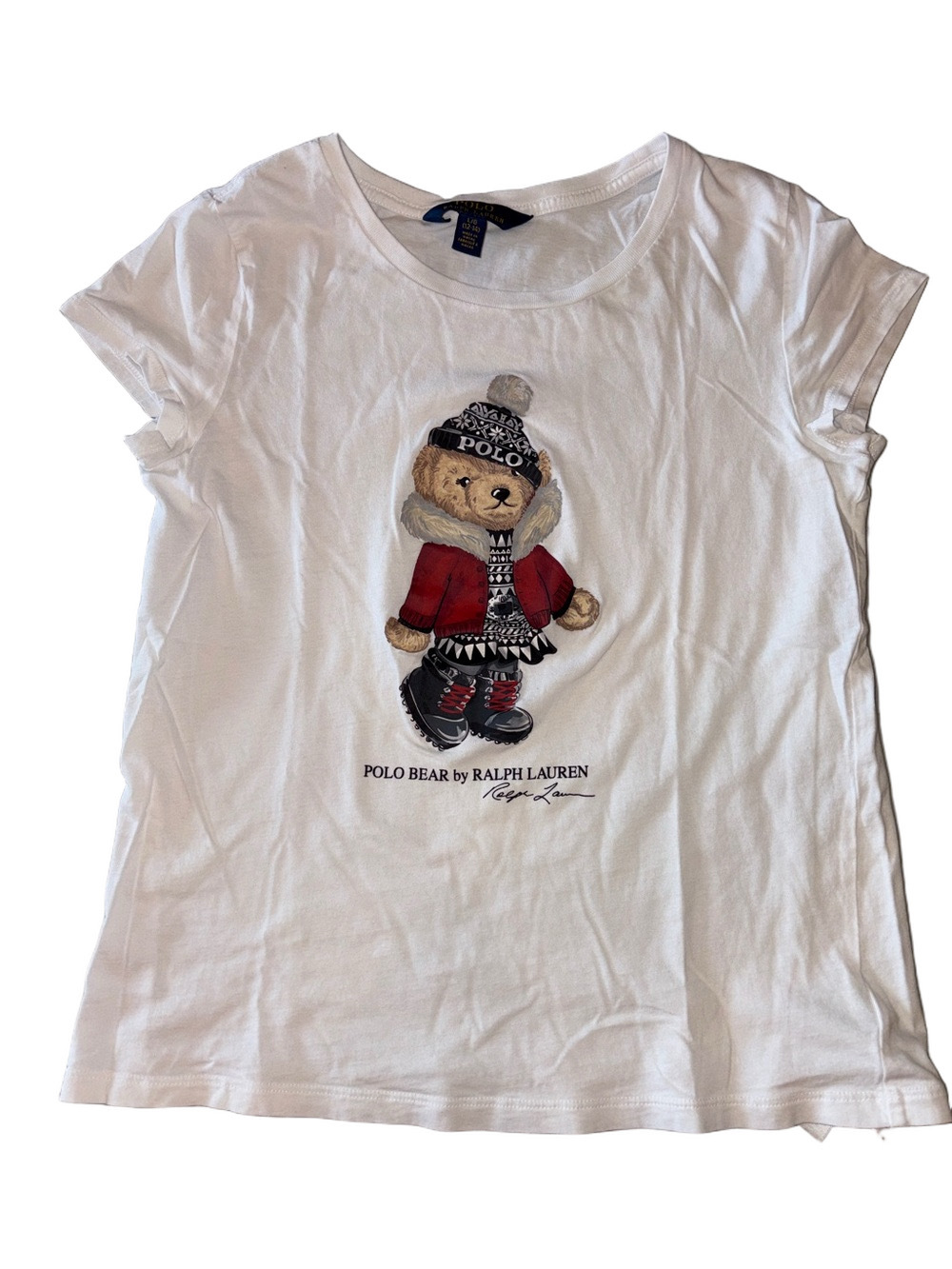 Polo Ralph Lauren Kids Large White Bear Tee